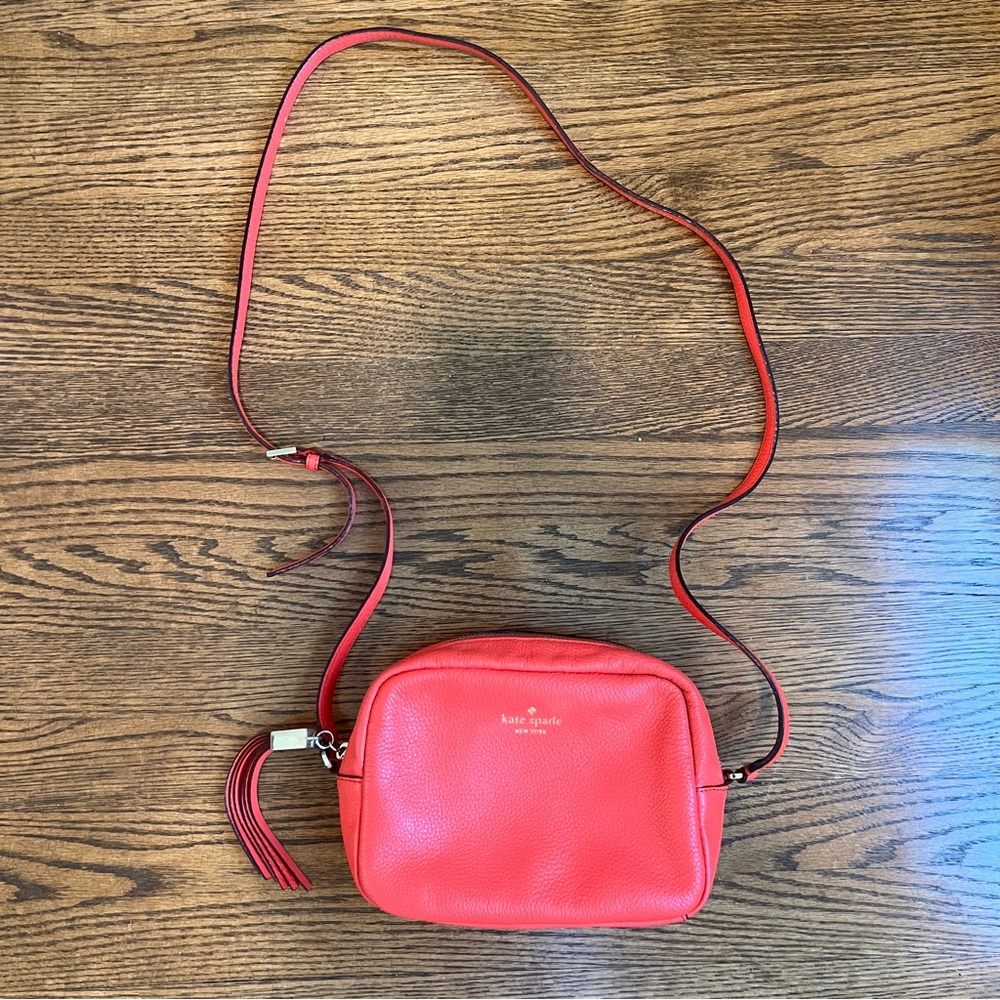 Red Kate Spade Crossbody Bag Leather